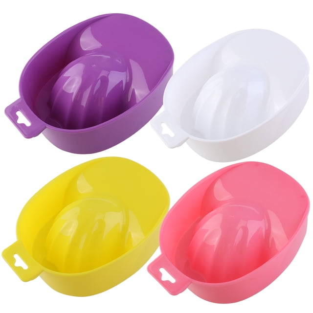 2pcs Nail Art Manicure Care Soak Bowl Tray Polish Remover (Random Color)