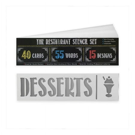 UPC: 0196861030840 | Flash Furniture Canterbury Reusable Plastic Restaurant Stencil Set in White