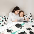 thumbnail image 5 of Manfei Kawaii Black Cat Bedding Comforter Set, Cartoon Cute Animal Twin Comforter Sets, Chic Abstract Ombre Reversible Bedding Set, Lightweight Room Decor, 2-Piece, 5 of 9