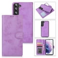 thumbnail image 1 of SaniMore for Samsung Galaxy S22 Plus 6.6" 2022 Case, Flip Folio PU Leather Wallet Cover with Detachable Shell Wrist Strap Kickstand Card Slots Business Shockproof Case with Magnetic Clasp, Purple, 1 of 8