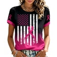 thumbnail image 2 of Mfakffe Breast Cancer Shirts for Women October Breast Cancer Awareness Casual Crew Neck Short Sleeve Tops with Pink Ribbon Print, 2 of 4