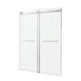 thumbnail image 3 of Kahn Series 45-48"W x 76"H Sliding Frameless Shower Door in Brushed Nickel with Tsunami Guard Tempered Glass, 3 of 5