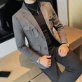 thumbnail image 3 of Chaqueta de tweed para hombre, corta, corta, con una sola botonadura, para hombre, moda original 2024, ropa sencilla, alta calidad, nueva, 3 of 5