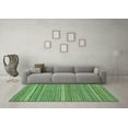 thumbnail image 3 of Ahgly Company Machine Washable Indoor Rectangle Abstract Turquoise Blue Modern Area Rugs, 2' x 5', 3 of 4
