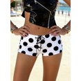 thumbnail image 5 of LMLYSoH Women's Dot Print Mini Shorts Summer Fashionable Fold Over Low Waist Micro Shorts, 5 of 9