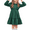 Green, variant on Oudiya Girls Casual Fall Dress Long Sleeve A-line Ruffled Button Corduroy Elegant Dress for Kids 5-14Y