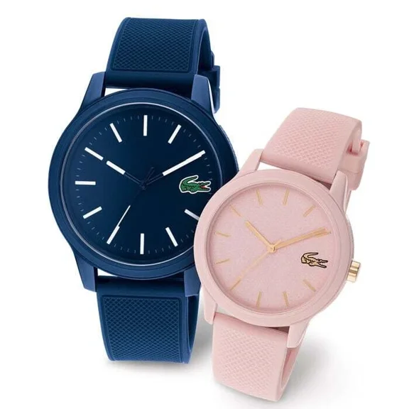 Lacoste Set 2 2070008 Blue/Pink Silicone Strap 42/36mm Women's and Men's Watch