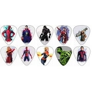 Avengers Guitar Picks [Featuring Captain Marvel and other Marvel Characters](10 Medium Gauge Picks in a Pack)