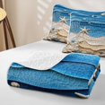 thumbnail image 4 of Erosebridal Sea Beach Bed Spread Queen, Marine Starfish Seashell Queen Coverlet Set, Reversible 3-Piece, 1 Quilt and 2 Pillowcases, 4 of 7