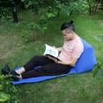 thumbnail image 2 of S SERENABLE Inflatable Beach Camping Lounger Back Cushion Pillow Chair Air Bed Blue, 2 of 9