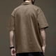 thumbnail image 5 of pstuiky camisetas de hombre, Camisa de manga corta con cuello vuelto para hombre, estilo informal, holgada, con bolsillos y botones, de color liso y a la moda ropa de hombre l, 5 of 6