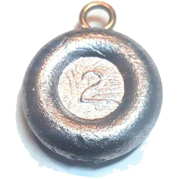 Stellar 2 Ounce Coin Sinker (50 Pack) Fishing Weights, Fishing Sinkers for Saltwater Freshwater Fishing Gear Tackle