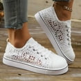 thumbnail image 2 of Summer Tennis Shoes for Women,Womens Casual Breathable Mesh Lace Canvas Shoes,White Sneakers with Embroidery Flower, 2 of 9