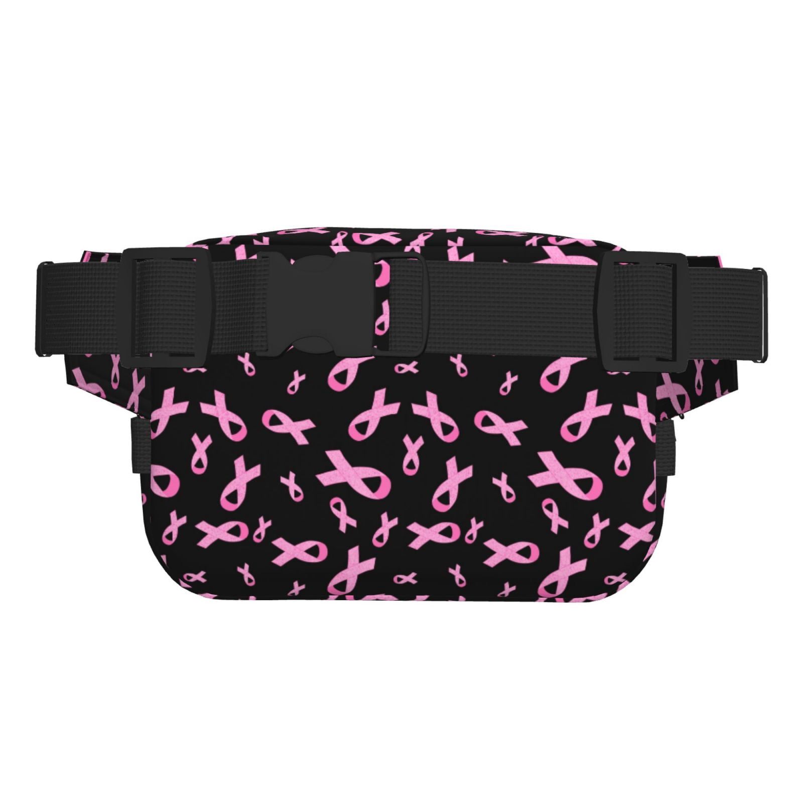 Picia Breast Cancer Awareness Print Square Double-Layer Waist Bag Mini Adjustable Waist Belt Bag Exercise Running Travel Hiking