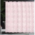 thumbnail image 4 of Ambesonne Damask Shower Curtain, Monochrome Botanical Leaves, 69"Wx75"L, Blush and Rose, 4 of 5