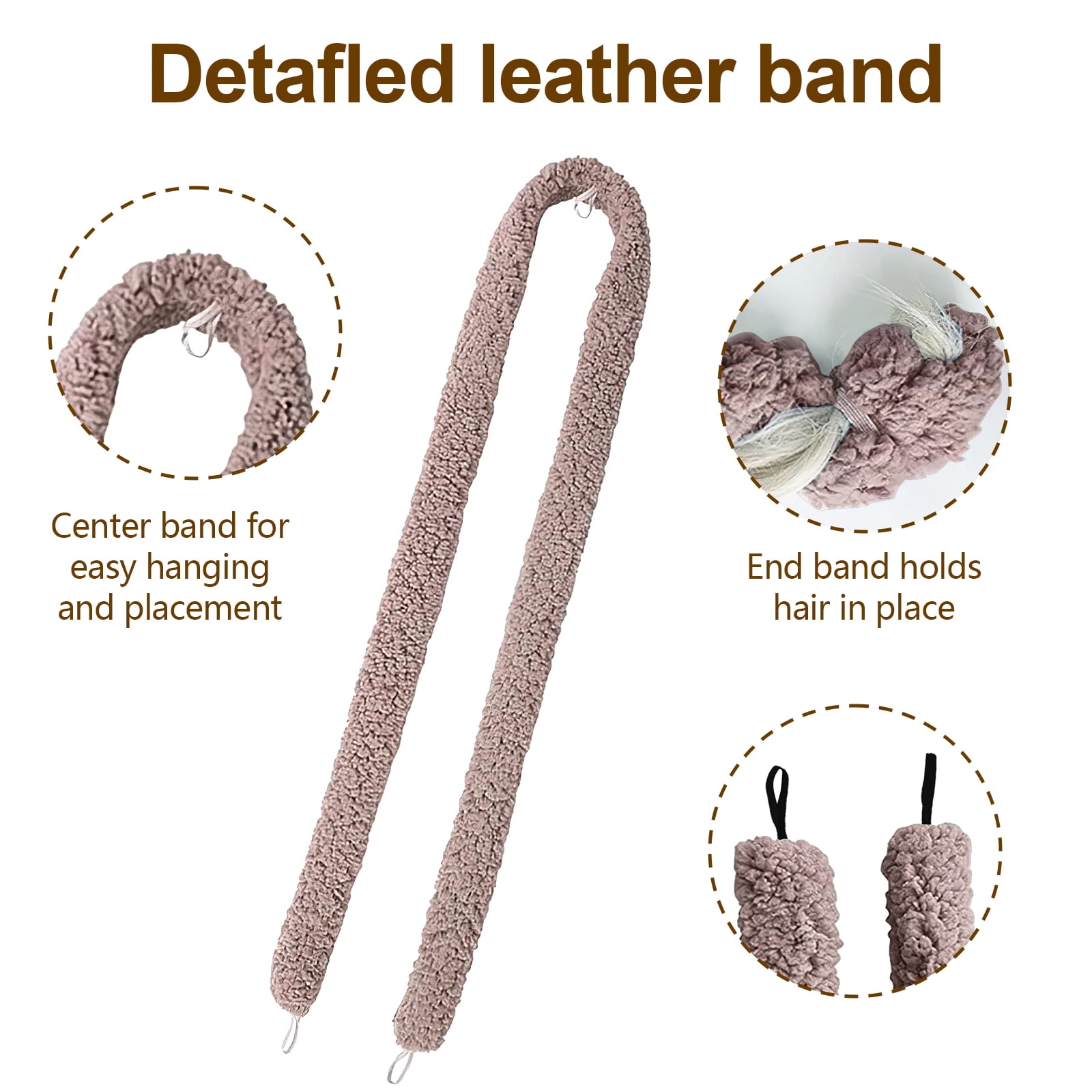 Satin Heatless Hair Curler, Lazy Natural Soft Wave DIY Heatless Curls for Sleep in Overnight, for All Hair Types, Light Brown