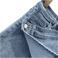 thumbnail image 6 of Yuwull Women's Mini Denim Skirts High Waist Irregular Slimming Jean Shorts Denim Culottes Short Summer Trendy Jean Skirt Light Blue, 6 of 6