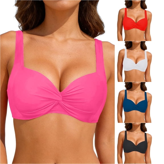 Hauaitttt Underwire Bikini Top Push Up Bathing Top Padded Bra Swimsuit Top Swim Pants for Girls Size 16 Bathing Suit Shirts for Juniors Woman Bathing Suit Shorts Short and Top Set Women Swimsuit