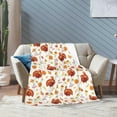 thumbnail image 6 of Thanksgiving Blanket Pumpkin and Turkey Flannel Blanket Soft Cozy Throw Blankets for Bed Sofa Couch Office Travel All Season 80"X60", 6 of 8