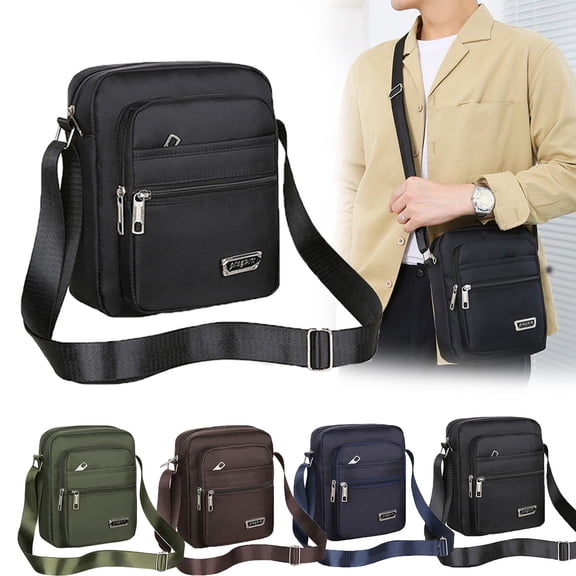 JoveMarine Unisex Waterproof Messenger Bag with Six-Layer Zipper Business Style Shoulder Bag for Men and Women Upgraded Multi-Compartment Crossbody Bag for Office and Travel Army Green