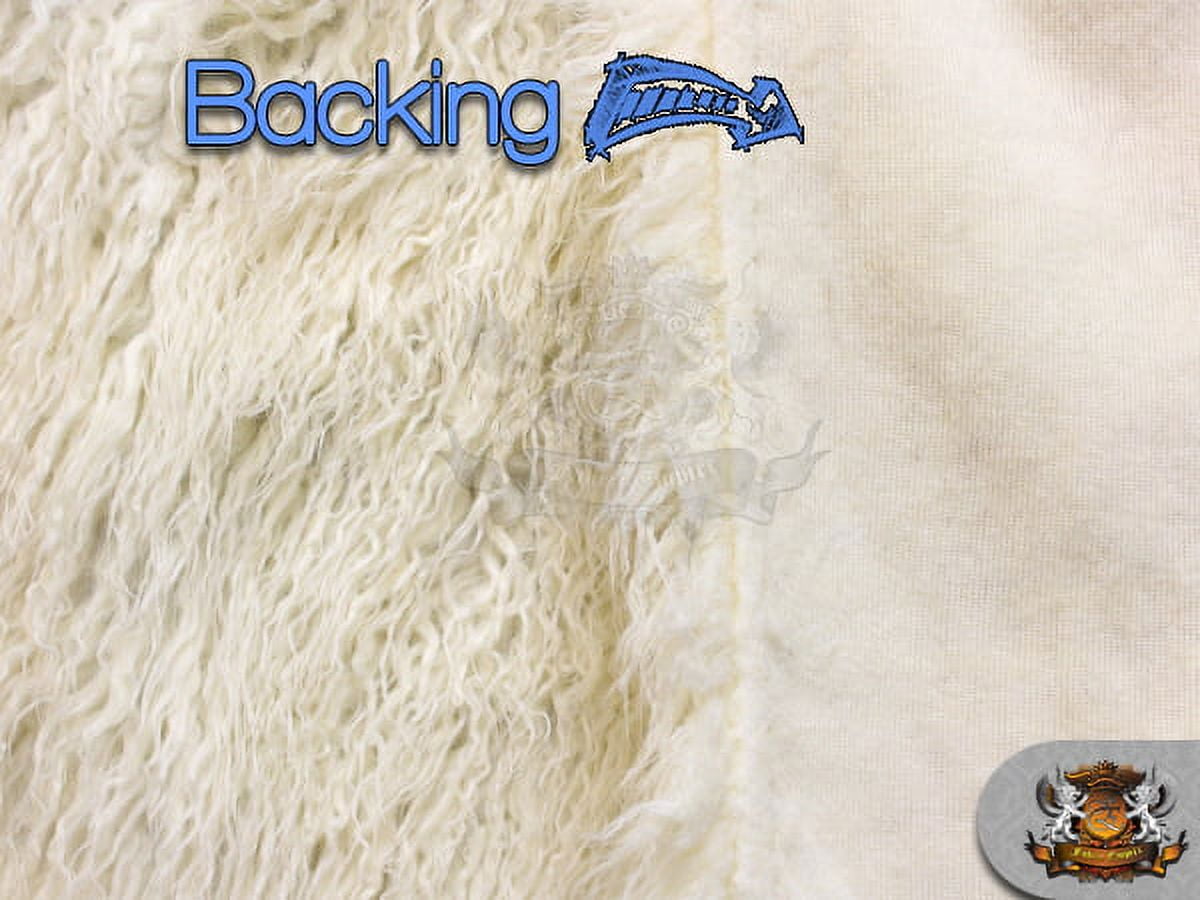 Faux Fur Long Pile MONGOLIAN SHEEP IVORY Fabric / 64"W / Sold By the yard