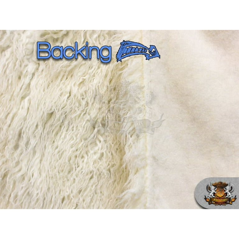 Faux Fur Long Pile MONGOLIAN SHEEP IVORY Fabric / 64