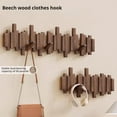 thumbnail image 5 of Natural Wood Wall Mounted Piano Coat Rack, Coat Rack Wall Mount, Coat Rack Wall Mounted Sticks Multi Rack Solid Handmade, Entryway Wall Art Hook, for Coats Bag Hat Umbrella, 5 of 8
