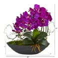 thumbnail image 2 of Nearly Natural Phalaenopsis Orchid Artificial Arrangement in Decorative Planter, 2 of 2