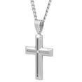 Mens Diamond Accent Stainless Steel Cross Pendant Necklace