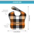 thumbnail image 4 of Bingfone Mess-Proof Baby Bib - Waterproof Bib For Baby Boy Or Girl With Food Catcher Pocket, Unisex-Orange Plaid, 4 of 8