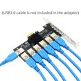 thumbnail image 3 of PCIe 1 a 7 USB3.0 7 USB Sockets Riser Extender Adaptador Tarjeta para 7 / Oro Jinwen elevador pcie, 3 of 8