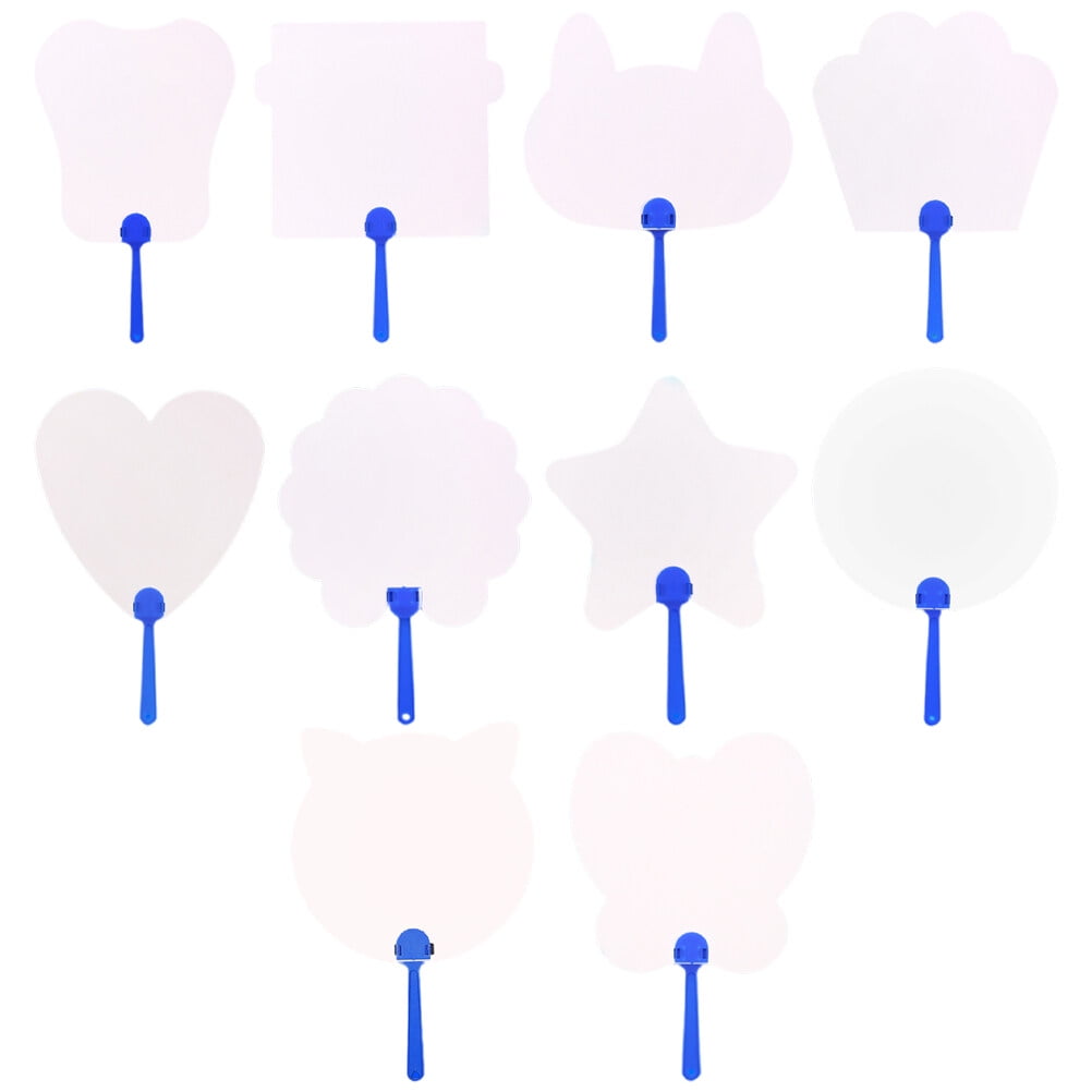 10pcs DIY Paper Fans Blank Decorative Fans Painting Fans Drawing Hand