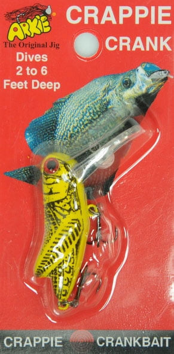 Arkie Lures Crappie Crankbait Hopper, Color Yellow, CH-10