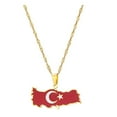 thumbnail image 1 of Youkk Collier Pendentif Drapeau National Patriotisme Représentant la Turquie Compact et Léger Or, 1 of 6