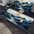 thumbnail image 4 of Abstract Mountains Desk Mat Golden Blue Vintage Golden Sun XL Mouse Pad Large Mousepad Extended Laptop Keyboard Mat Gaming Desk Pad Mouse Mat 31.5"x11.8" Office Computer Keyboard Laptop Home, 4 of 6