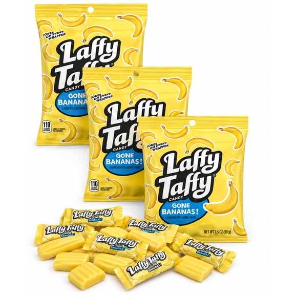 Laffy Taffy Gone Bananas Candy, 3 Bags, 3 Bags, 3.5 oz
