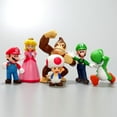 6Pcs Super Mario Brothers Cake Topper Figures Toy Set Mario Brothers