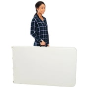 Iceberg Bifold Resin Folding Table, Rectangular, 94.5 x 29.9 x 30, White Granite Top, Gray Base/Legs, 2/Pack