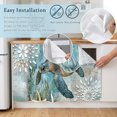 thumbnail image 5 of Sea Turtle Coastal Cabinet Curtain 35"Wx35"L,Dustproof Under Sink Skirt with Self Adhesive Tape,Summer Beach Teal Coral Starfish Cabinet Curtain Cover for Kitchen Sink,Bathroom Vanity,Laundry Room, 5 of 9
