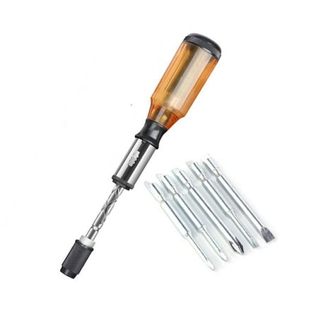 

Push Pull Multi-bit Ratchet Screwdriver Set 5 in 1 Multi Tool