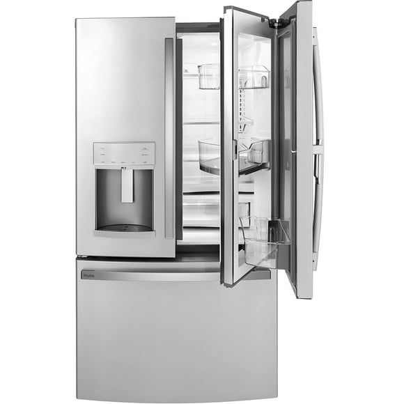 GE Profile 22.1 Cu. Ft. Counter-Depth French-Door Refrigerator with Door In Door Design Stainless Steel - PYD22KYNFS