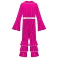 thumbnail image 6 of iiniim Retro 70s Disco Costume for Women 70s Outfits Shiny Movie Star Flare Jumpsuit Hippie Rompers Hot Pink XXL, 6 of 7