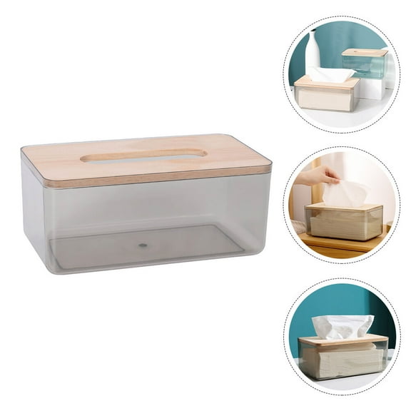 LEORX 1Pc Paper Box with Wood Lid Creative Design Versatile Storage for Home and Shop