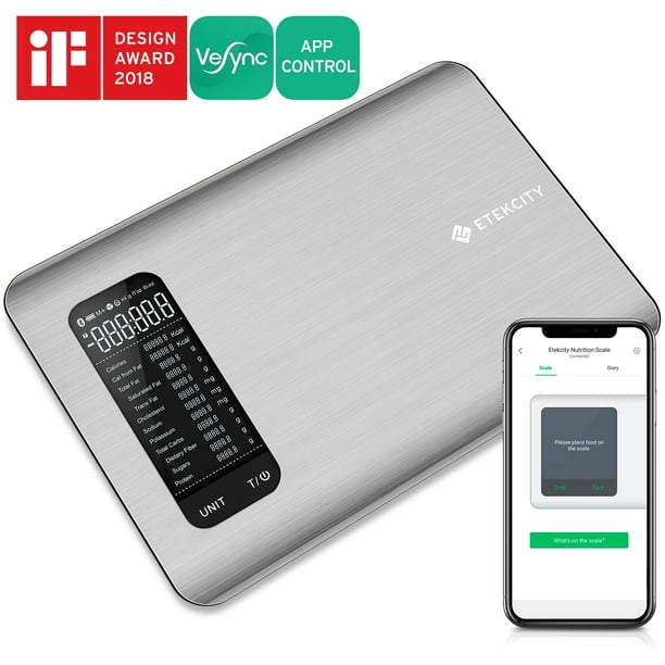 Etekcity ESN00 Digital Kitchen Scale, Smart Food Scale with Nutritional
