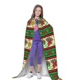 thumbnail image 4 of Honeii Vintage Mexican Print Poncho Cape, Cloak Coat, Snuggly Hooded Wearable Blanket, Hooded Cape For Teenagers,Halloween Costumes-Small, 4 of 7