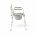 Medline 3in1 Steel Folding Bedside Commode, Removable Bucket & Seat