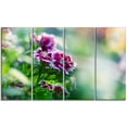 thumbnail image 2 of Fleurs Roses sur Fond Vert - Impression sur Toile Florale, 2 of 3