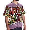 thumbnail image 2 of Easter Font Men's Short Sleeve Hawaiian Beach Shirt Casual Printed Button Down Summer Unisex Casual Shirt, 2 of 6