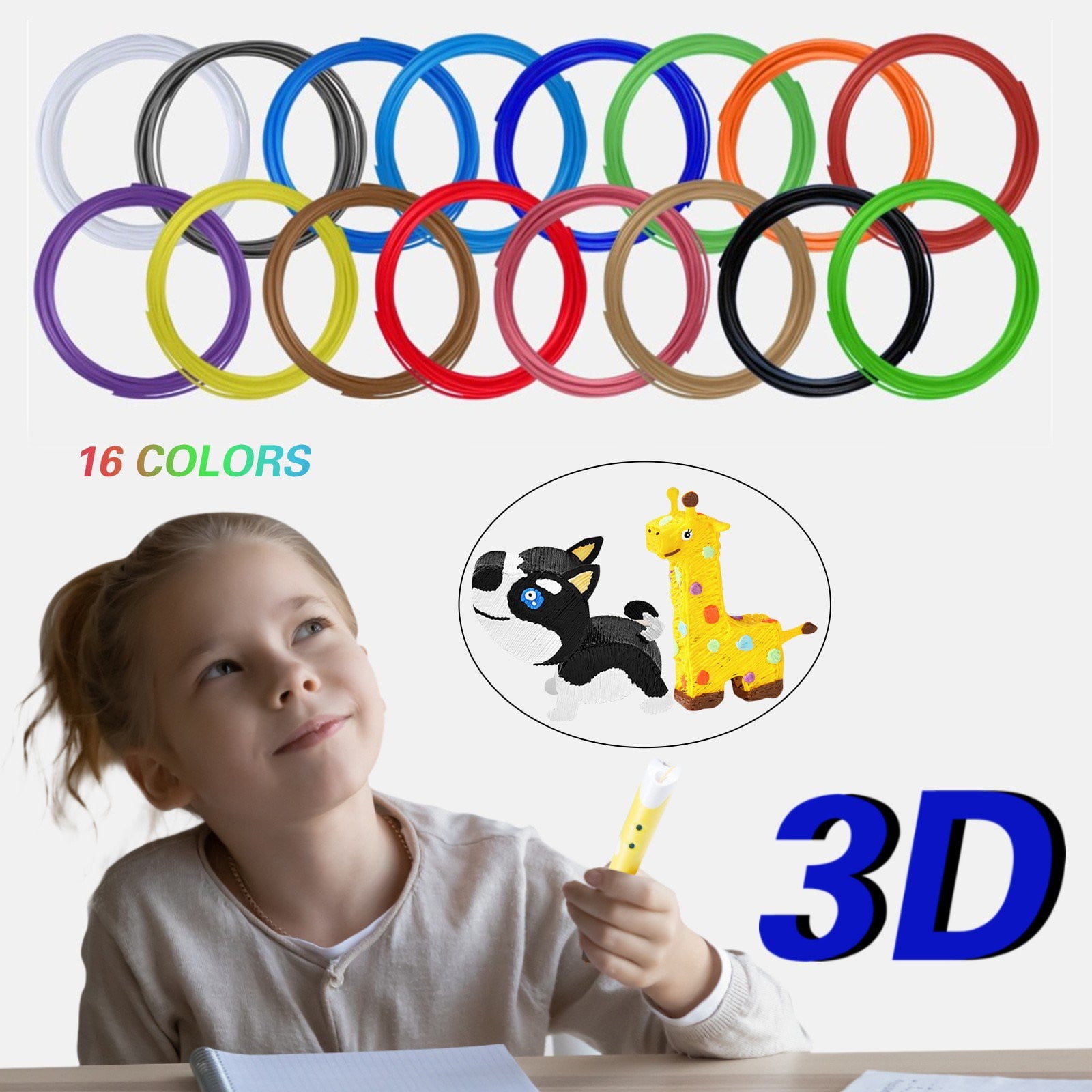 LHWEN 3D Printing Pen Filament 20 Colors 10m Each 1.75mm Filament for 3D Pen Low Temperature for Children High Flow Temperature 180-210°C Ideal for 3D Art and Craft Projects Versatile and 3D Pen