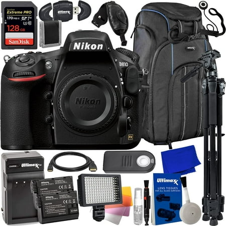 Nikon D810 45.7MP DSLR Camera (Body Only) 1542 - 16PC Accessory Bundle